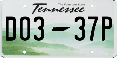 TN license plate D0337P