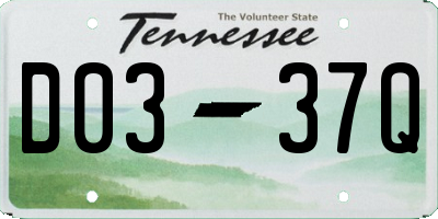 TN license plate D0337Q