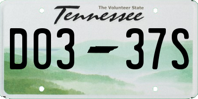 TN license plate D0337S