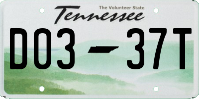 TN license plate D0337T