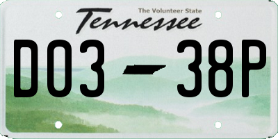 TN license plate D0338P