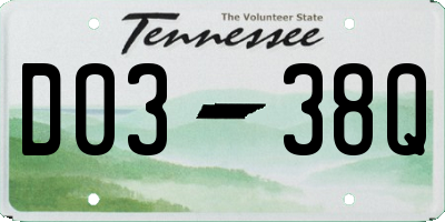 TN license plate D0338Q
