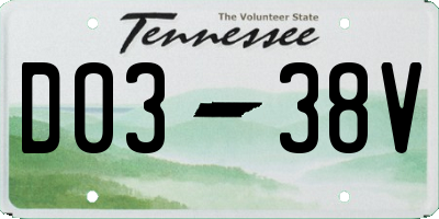 TN license plate D0338V