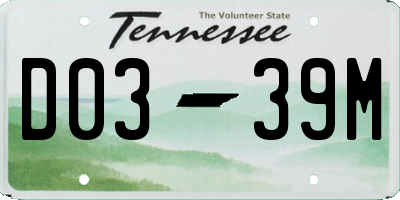TN license plate D0339M