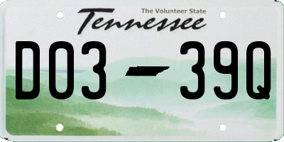 TN license plate D0339Q