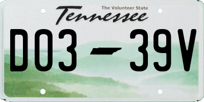 TN license plate D0339V