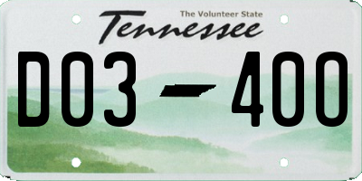 TN license plate D0340O