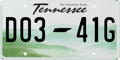 TN license plate D0341G