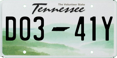TN license plate D0341Y