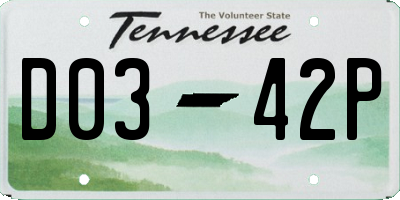 TN license plate D0342P