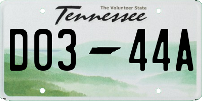 TN license plate D0344A