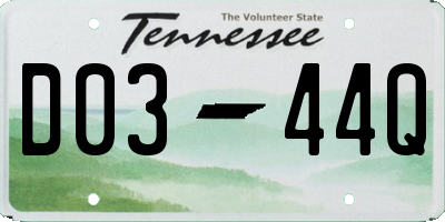 TN license plate D0344Q