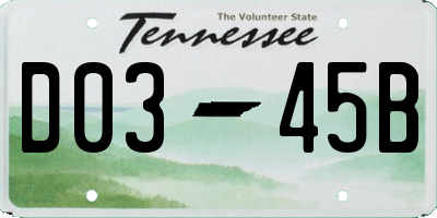 TN license plate D0345B
