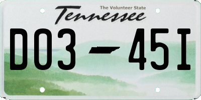 TN license plate D0345I
