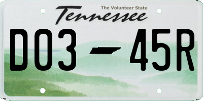 TN license plate D0345R