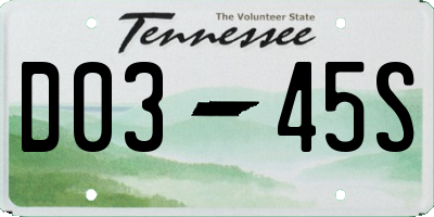 TN license plate D0345S