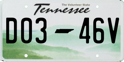TN license plate D0346V