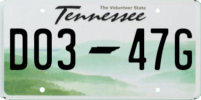 TN license plate D0347G