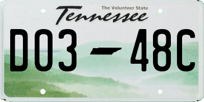 TN license plate D0348C