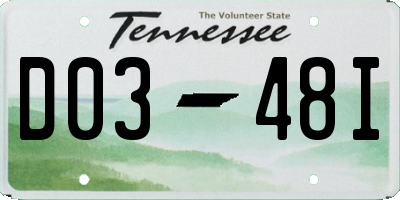 TN license plate D0348I