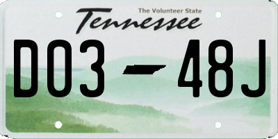 TN license plate D0348J