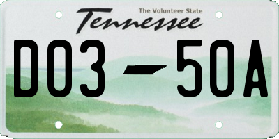TN license plate D0350A