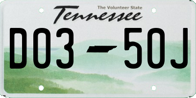 TN license plate D0350J