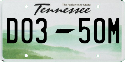 TN license plate D0350M