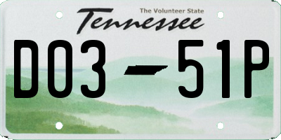 TN license plate D0351P