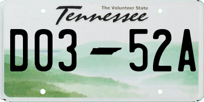 TN license plate D0352A
