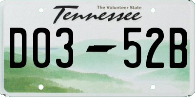 TN license plate D0352B