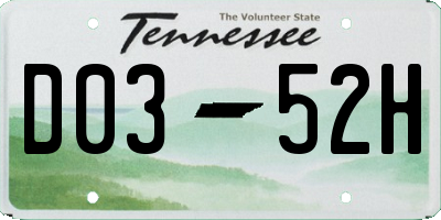 TN license plate D0352H