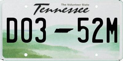TN license plate D0352M