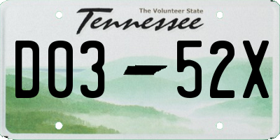 TN license plate D0352X
