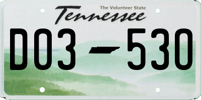TN license plate D0353O
