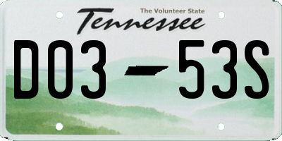 TN license plate D0353S
