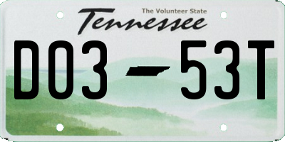 TN license plate D0353T