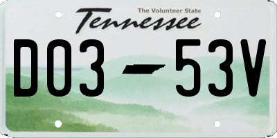 TN license plate D0353V