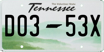 TN license plate D0353X