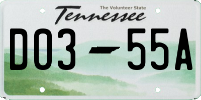 TN license plate D0355A