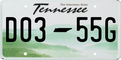 TN license plate D0355G