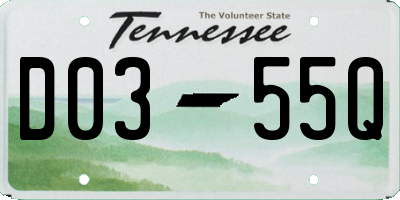 TN license plate D0355Q