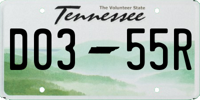 TN license plate D0355R