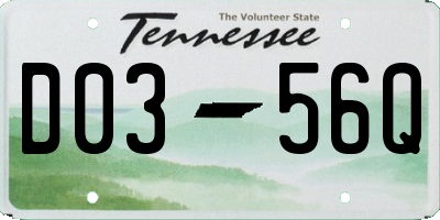 TN license plate D0356Q