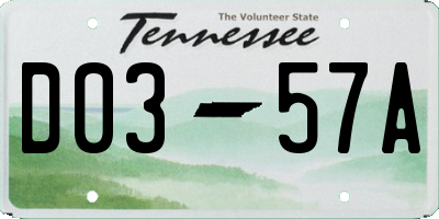 TN license plate D0357A
