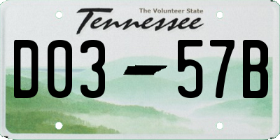 TN license plate D0357B