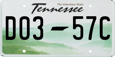 TN license plate D0357C