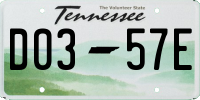 TN license plate D0357E