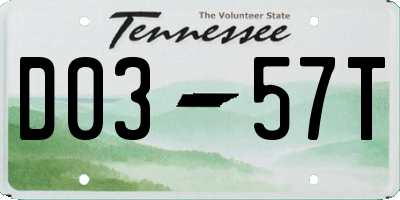 TN license plate D0357T