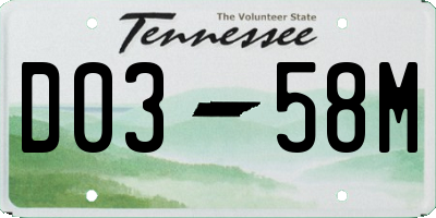 TN license plate D0358M
